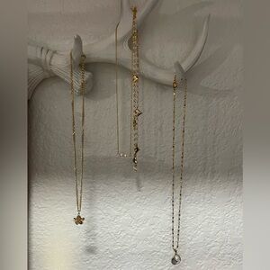 Gold Pendant Necklace Set - 4 piece Women’s Jewelry